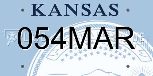 054MAR Kansas License Plate