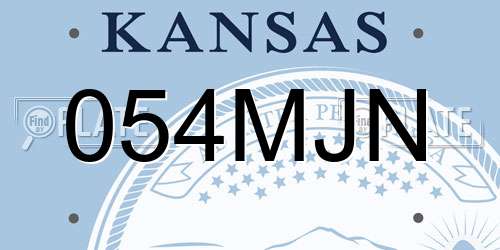 054MJN Kansas License Plate
