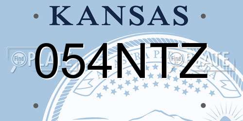054NTZ Kansas License Plate
