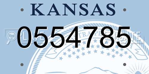 0554785 Kansas License Plate