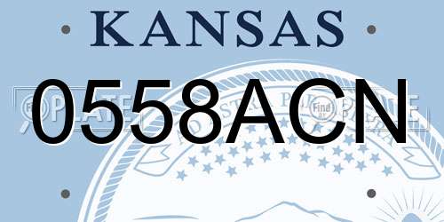 0558ACN Kansas License Plate