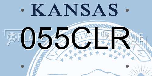 055CLR Kansas License Plate