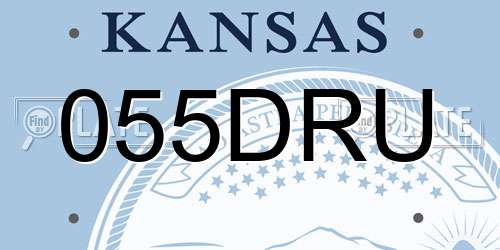 055DRU Kansas License Plate