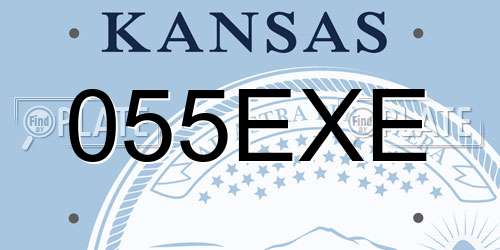 055EXE Kansas License Plate