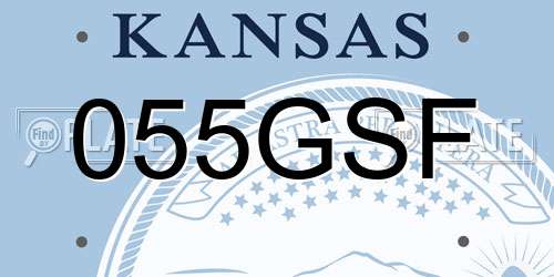 055GSF Kansas License Plate