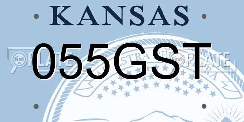 055GST Kansas License Plate
