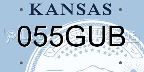 055GUB Kansas License Plate