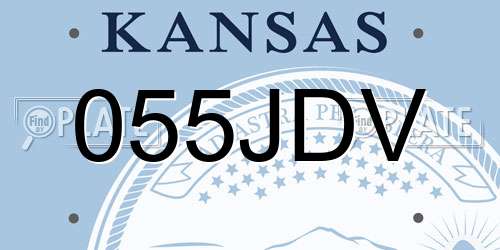 055JDV Kansas License Plate