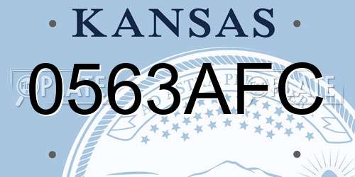 0563AFC Kansas License Plate