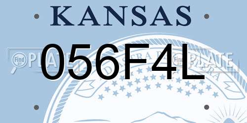 056F4L Kansas License Plate