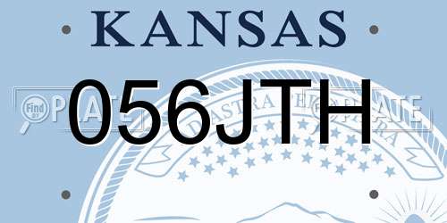056JTH Kansas License Plate