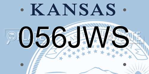 056JWS Kansas License Plate