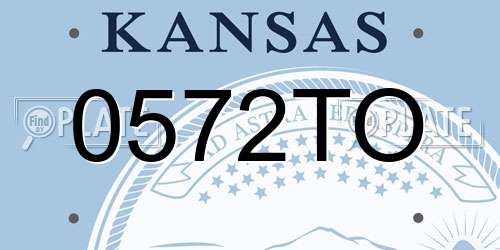 0572TO Kansas License Plate