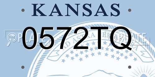 0572TQ Kansas License Plate