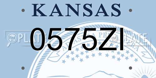 0575ZI Kansas License Plate