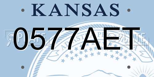 0577AET Kansas License Plate