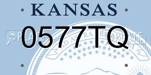 0577TQ Kansas License Plate