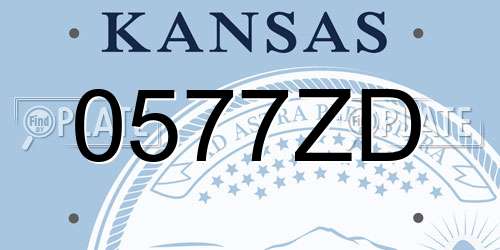 0577ZD Kansas License Plate