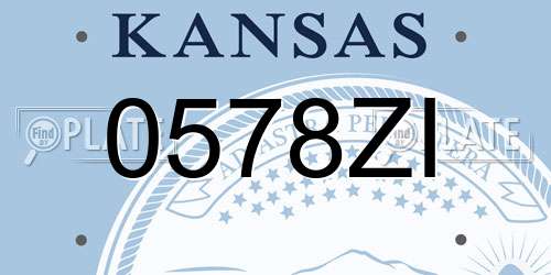 0578ZI Kansas License Plate