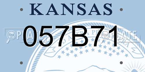 057B71 Kansas License Plate