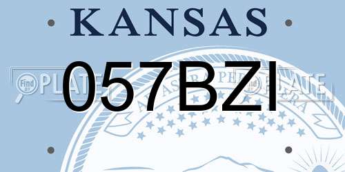 057BZI Kansas License Plate