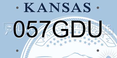 057GDU Kansas License Plate