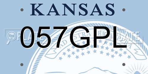 057GPL Kansas License Plate