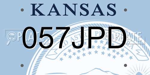 057JPD Kansas License Plate