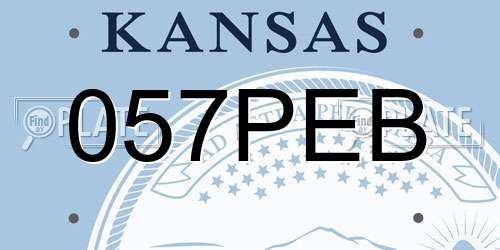 057PEB Kansas License Plate