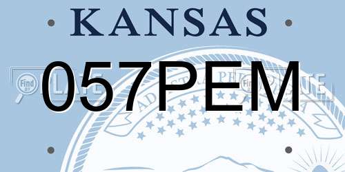 057PEM Kansas License Plate