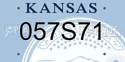 057S71 Kansas License Plate