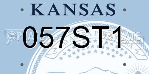 057ST1 Kansas License Plate