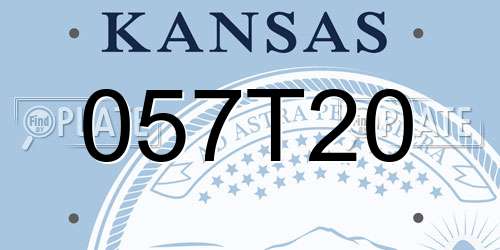 057T20 Kansas License Plate