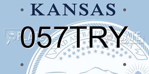 057TRY Kansas License Plate
