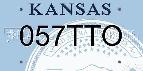 057TTO Kansas License Plate
