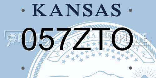 057ZTO Kansas License Plate
