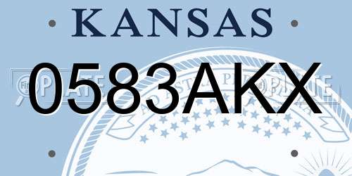 0583AKX Kansas License Plate