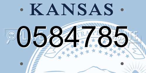 0584785 Kansas License Plate