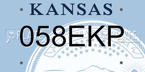 058EKP Kansas License Plate