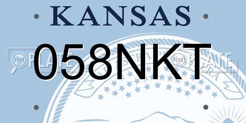 058NKT Kansas License Plate