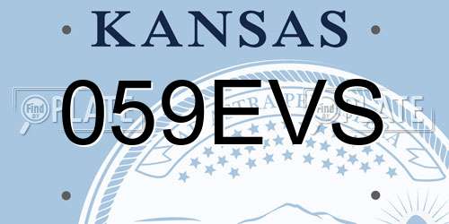059EVS Kansas License Plate
