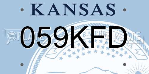 059KFD Kansas License Plate