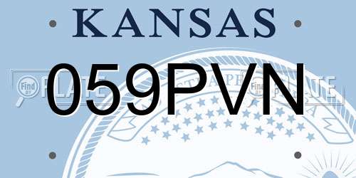 059PVN Kansas License Plate