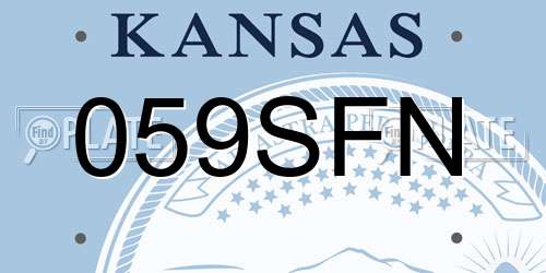 059SFN Kansas License Plate