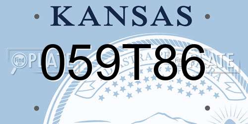 059T86 Kansas License Plate