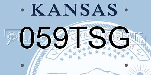 059TSG Kansas License Plate