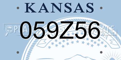 059Z56 Kansas License Plate