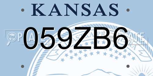 059ZB6 Kansas License Plate