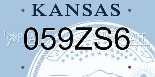 059ZS6 Kansas License Plate