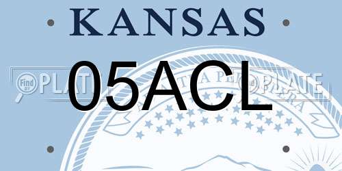 05ACL Kansas License Plate